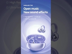 Liberen sus oídos, sientan el sonido  auriculares con los oídos abiertos, armonía de la música y conciencia.