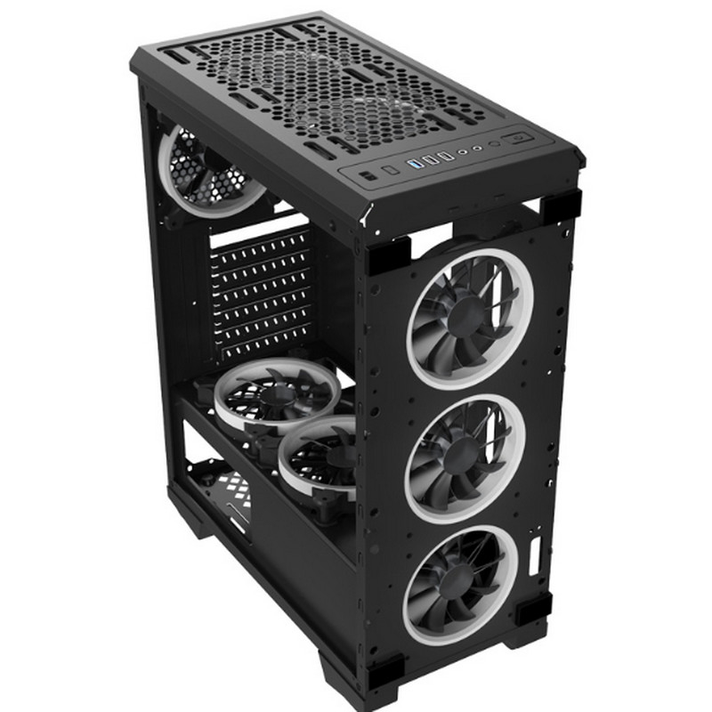 Fan del RGB del caso del juego de la caja del equipo de escritorio con el caso de cristal de Front Iron Net Panel ATX del panel