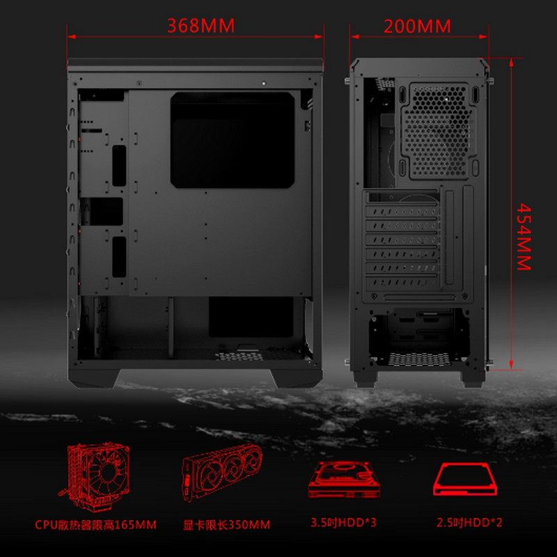 Fan del RGB del caso del juego de la caja del equipo de escritorio con el caso de cristal de Front Iron Net Panel ATX del panel