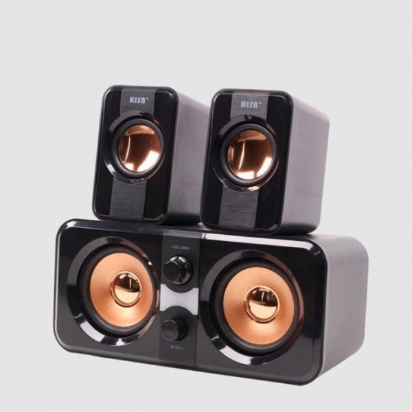Vintage Wired Surround Sound Subwoofer Hifi 2.1 Sistema de altavoces 65dB