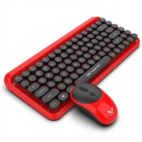 Teclado de máquina de escribir combinado de Mini Portable 84-Key del teclado inalámbrico y ratón 3D compatibles con la tableta de la PC de Android Windows