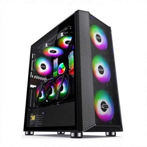 Caja de la computadora con filtro de polvo de diseño magnético compatible con 6 ventiladores ATX Mid-Tower PC Gaming Case Glass Side Panel Cable Manag