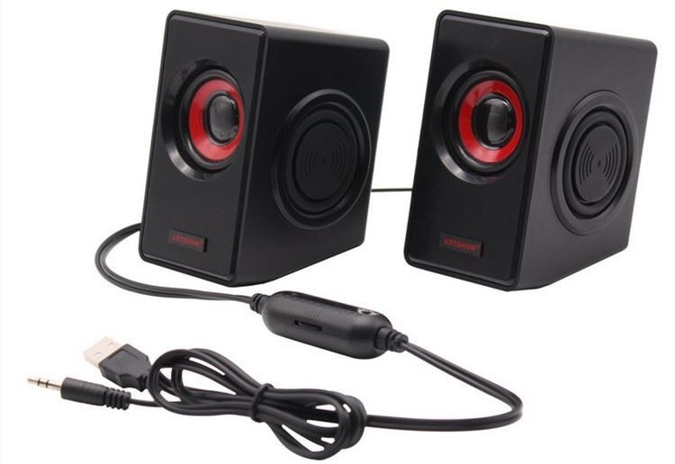 Altavoz multimedia digital de escritorio 100HZ-18KHZ 2.0 alimentado por USB Altavoz de 3,5 mm