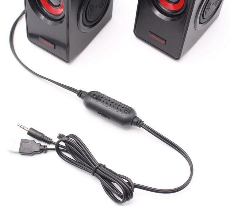Altavoz multimedia digital de escritorio 100HZ-18KHZ 2.0 alimentado por USB Altavoz de 3,5 mm