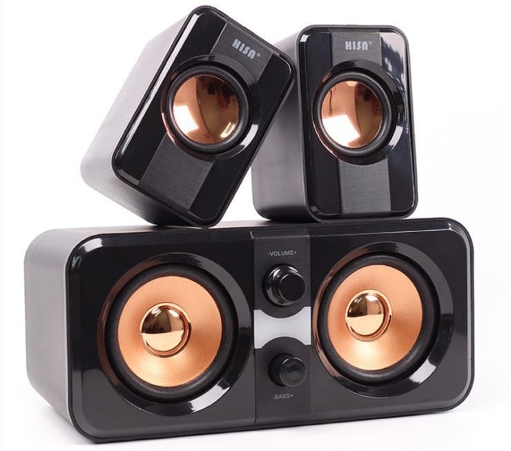 Vintage Wired Surround Sound Subwoofer Hifi 2.1 Sistema de altavoces 65dB