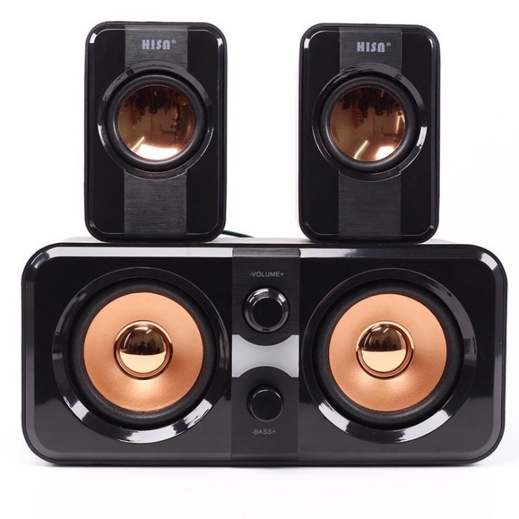Vintage Wired Surround Sound Subwoofer Hifi 2.1 Sistema de altavoces 65dB