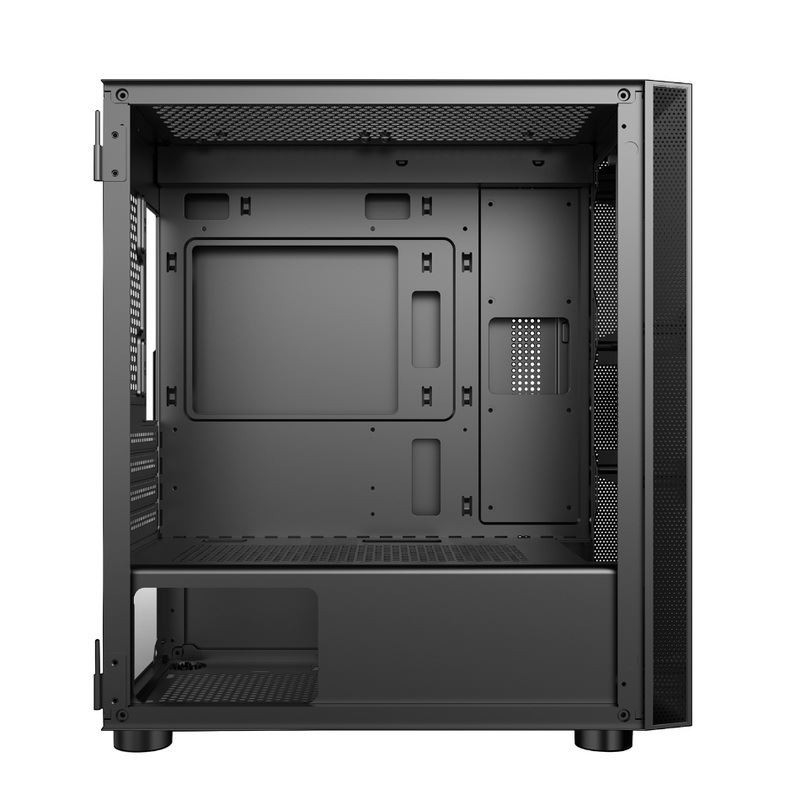 Casilla para computadoras ETEK - Diseño fresco y limpio, panel frontal de acero de estampado integrado,puertas giratorias con bisagras de vidrio templado