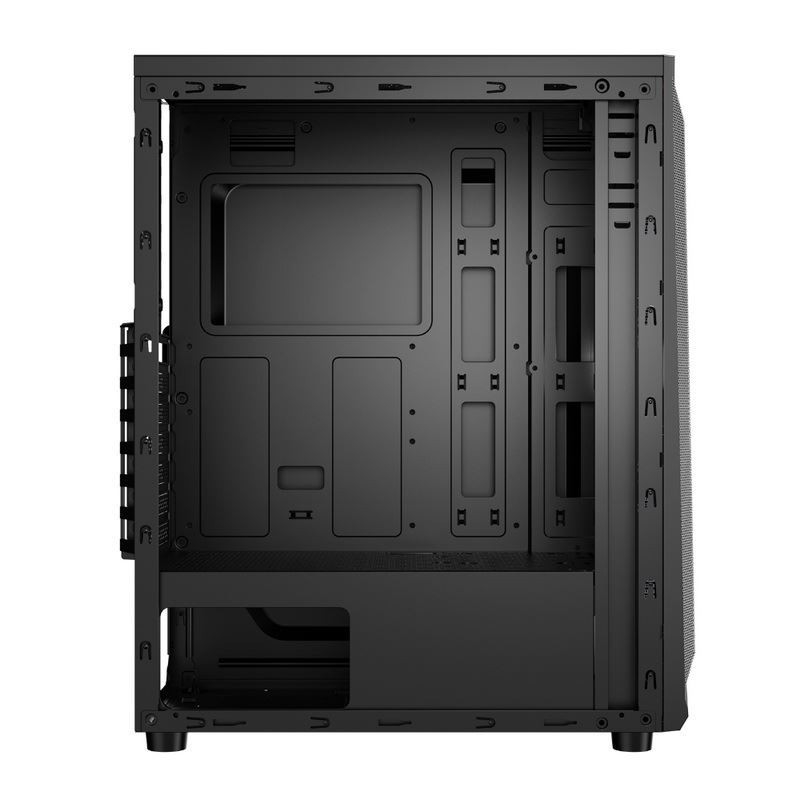 ETEK Casilla luminosa para computadora, panel frontal de LED de banda de onda, efecto de luz ARGB, radiador refrigerado con agua