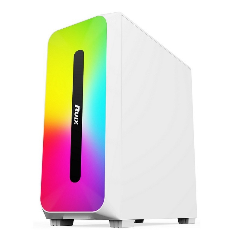 CAJA Micro ATX /ATX/ITX Dazzle ARGB Efecto Panel frontal Fuente de alimentación de montaje inferior Disponible en blanco y negro