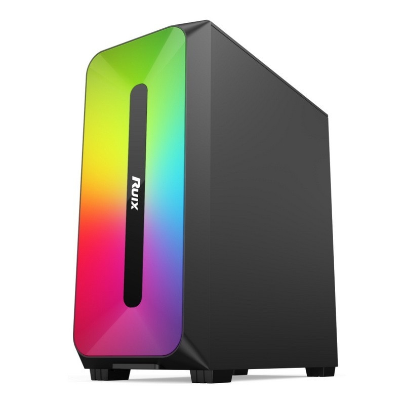 CAJA Micro ATX /ATX/ITX Dazzle ARGB Efecto Panel frontal Fuente de alimentación de montaje inferior Disponible en blanco y negro
