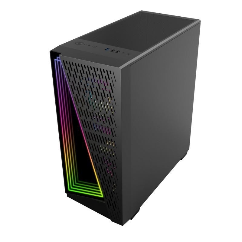 Los ventiladores ARGB compatibles con el efecto túnel del tiempo Dazzle en blanco y negro de 12 cm están disponibles. El panel lateral es de vidrio templado.