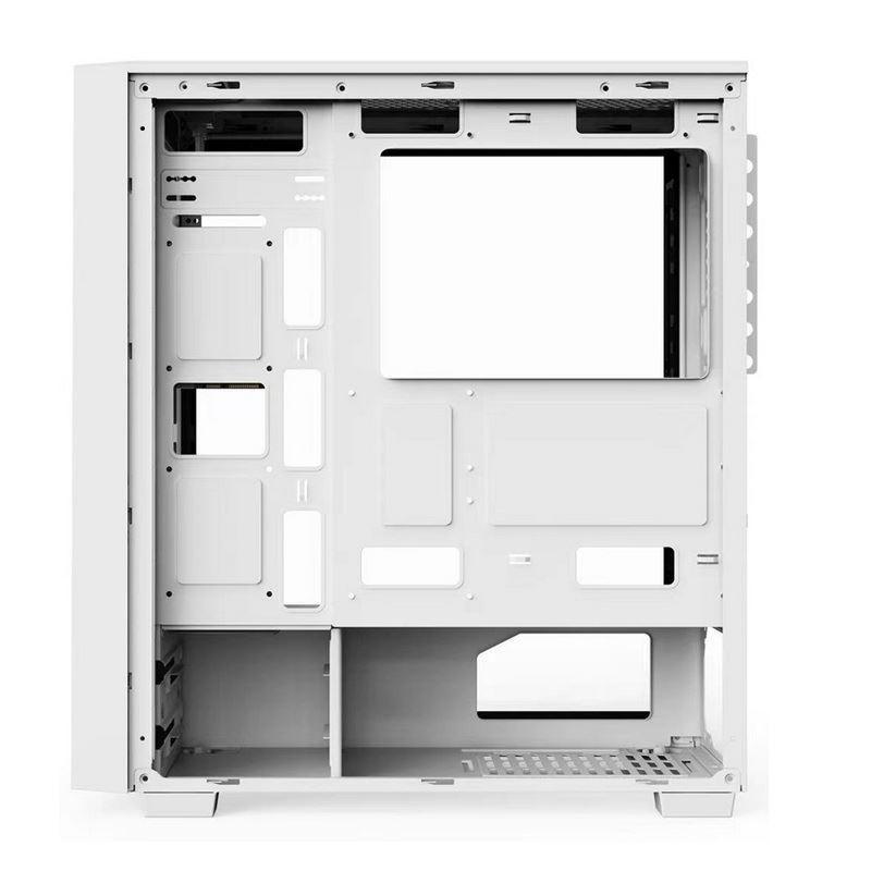 Los ventiladores ARGB compatibles con el efecto túnel del tiempo Dazzle en blanco y negro de 12 cm están disponibles. El panel lateral es de vidrio templado.