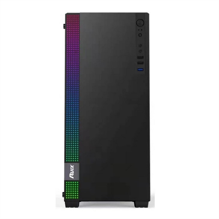 Caso de juegos para PC de la torre media ETEK Caso de juegos para PC de la torre media ATX Caso de computadora soporte 6 ventiladores ARGB, Pandel de lado de vidrio templado.