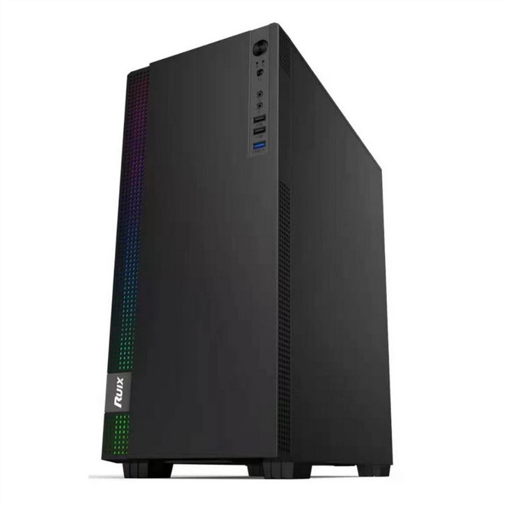 Caso de juegos para PC de la torre media ETEK Caso de juegos para PC de la torre media ATX Caso de computadora soporte 6 ventiladores ARGB, Pandel de lado de vidrio templado.
