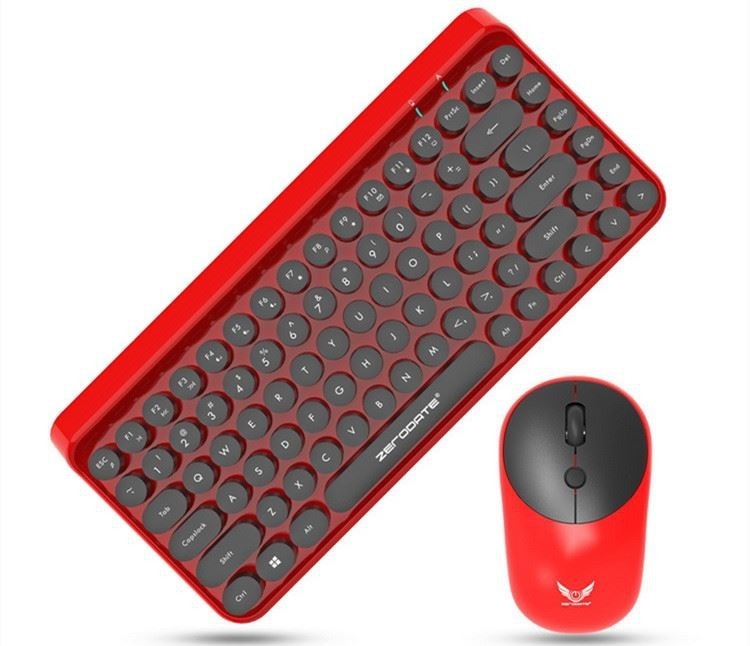 Teclado de máquina de escribir combinado de Mini Portable 84-Key del teclado inalámbrico y ratón 3D compatibles con la tableta de la PC de Android Windows