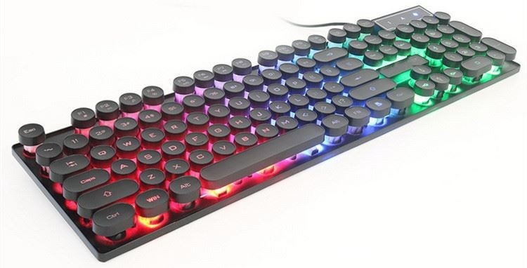 Teclado y ratón atados con alambre contraluz de encargo de ordenador para la máquina de escribir del juego