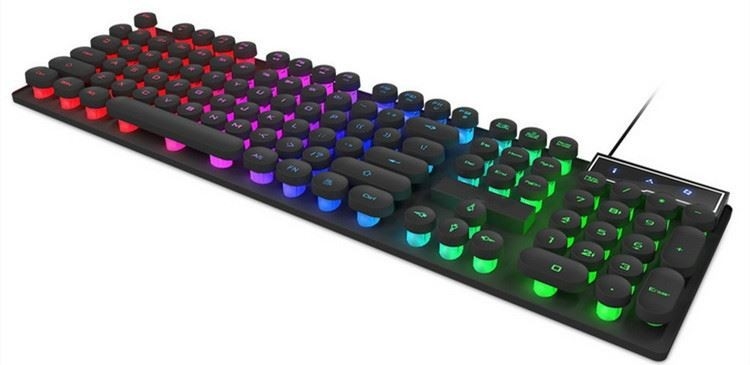 Teclado y ratón atados con alambre contraluz de encargo de ordenador para la máquina de escribir del juego