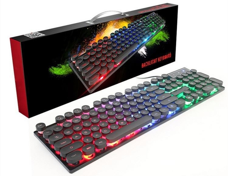 Teclado y ratón atados con alambre contraluz de encargo de ordenador para la máquina de escribir del juego
