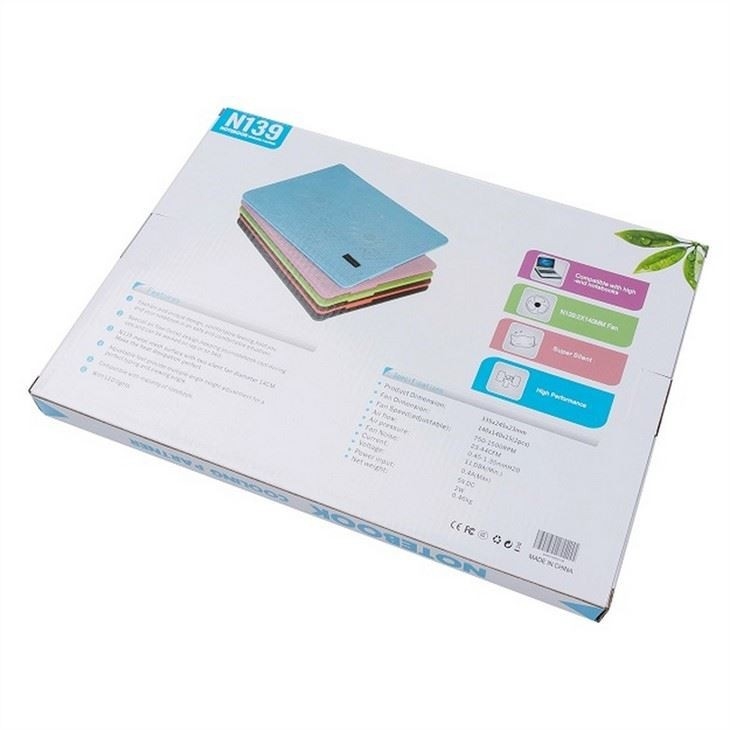 Pad de enfriamiento de portátil ETEK - OEM 2 ventiladores portátil Cooler Stand Laptop Air Cooler Pad 4W Cinco colores disponibles