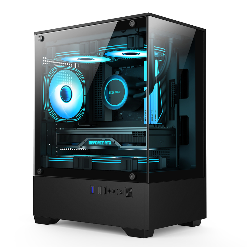 Micro-ATX ITX PC Gaming Case 1 HDD Bay 1 SSD Drive Bay Ambos colores en blanco y negro