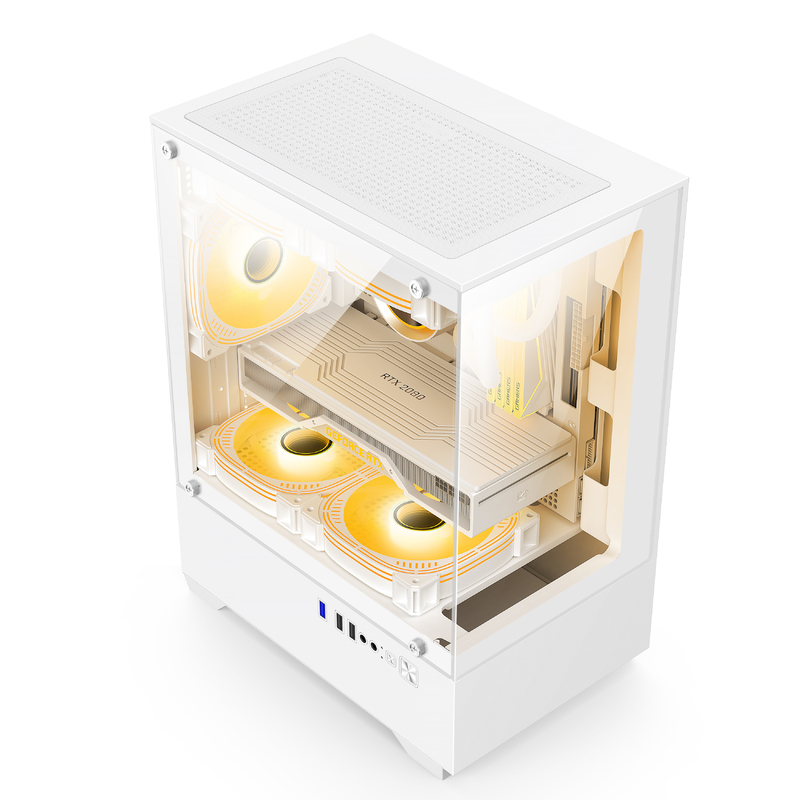Micro-ATX ITX PC Gaming Case 1 HDD Bay 1 SSD Drive Bay Ambos colores en blanco y negro