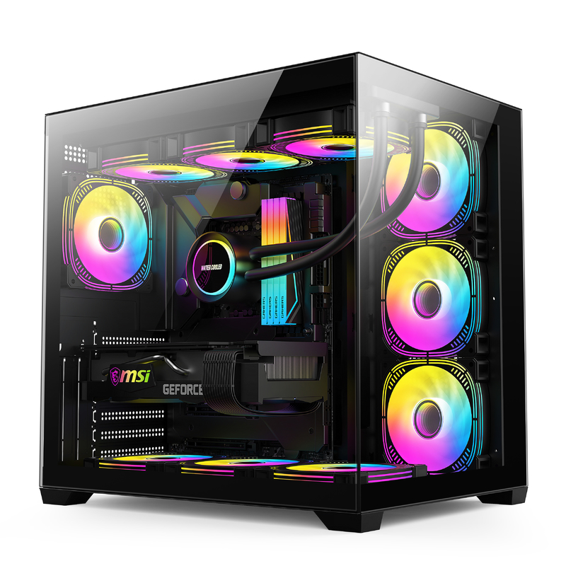 Casilla de computadora con chasis moderno con buena ventilación Amplio espacio interno Efectivo enfriamiento en juegos y PC de alto rendimiento