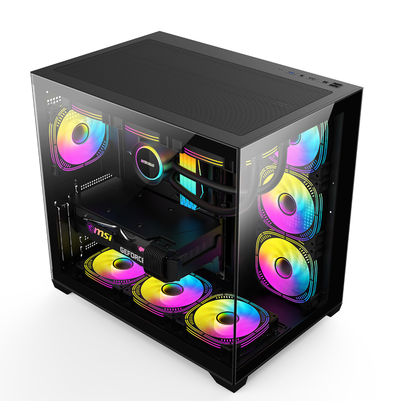 Casilla de computadora con chasis moderno con buena ventilación Amplio espacio interno Efectivo enfriamiento en juegos y PC de alto rendimiento