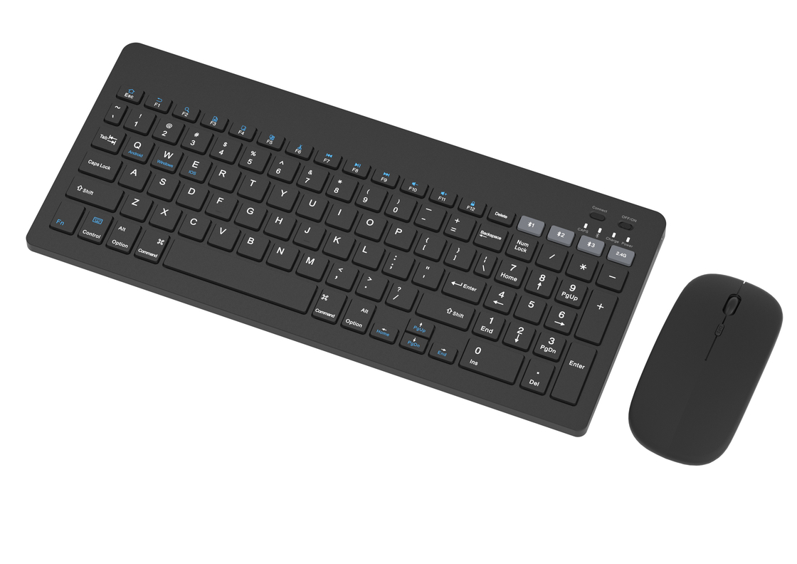 Teclado inalámbrico minimalista de 99 teclas de color negro con carga inalámbrica Multi-DPI ratón 4D para oficinas