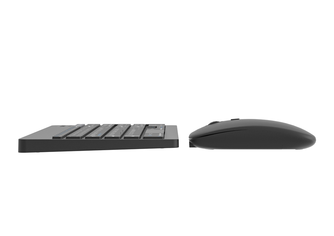Teclado inalámbrico minimalista de 99 teclas de color negro con carga inalámbrica Multi-DPI ratón 4D para oficinas