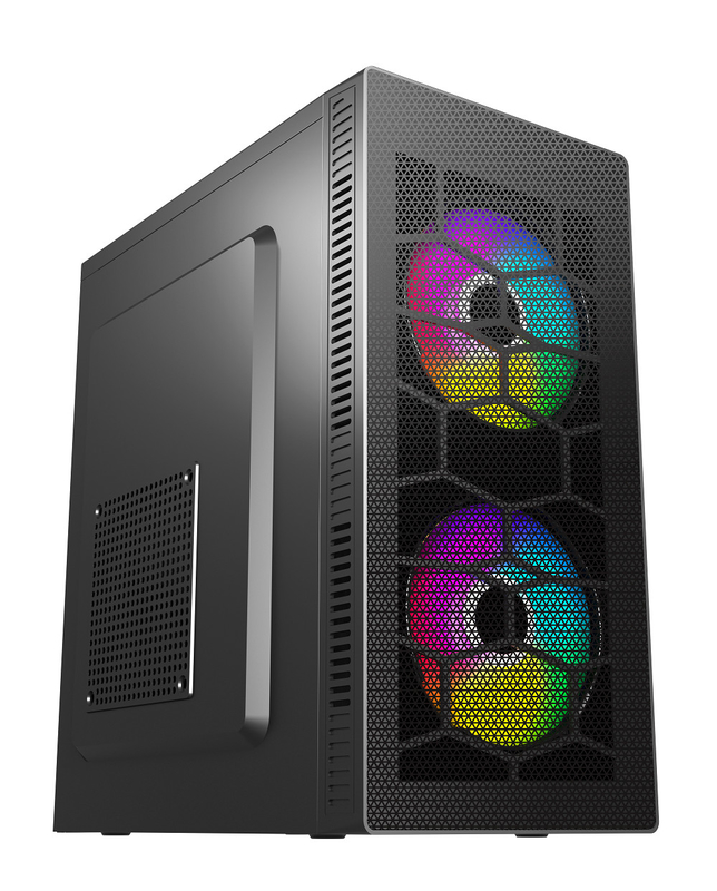 ETEK Gaming Computer Case MATX 2 Gran ventilador RGB en el panel frontal ventilador en el panel lateral Disponible soporte OEM ODM