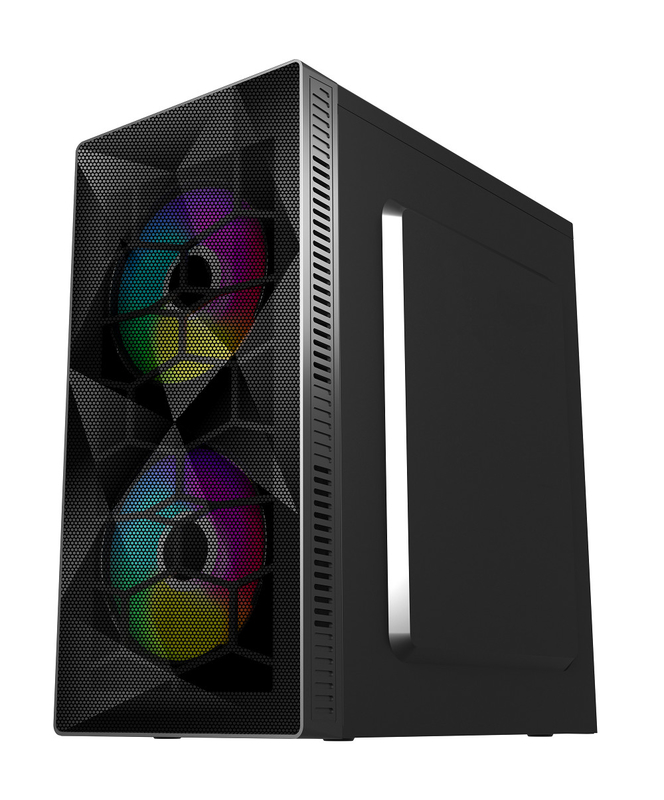 ETEK Gaming Computer Case MATX 2 Gran ventilador RGB en el panel frontal ventilador en el panel lateral Disponible soporte OEM ODM