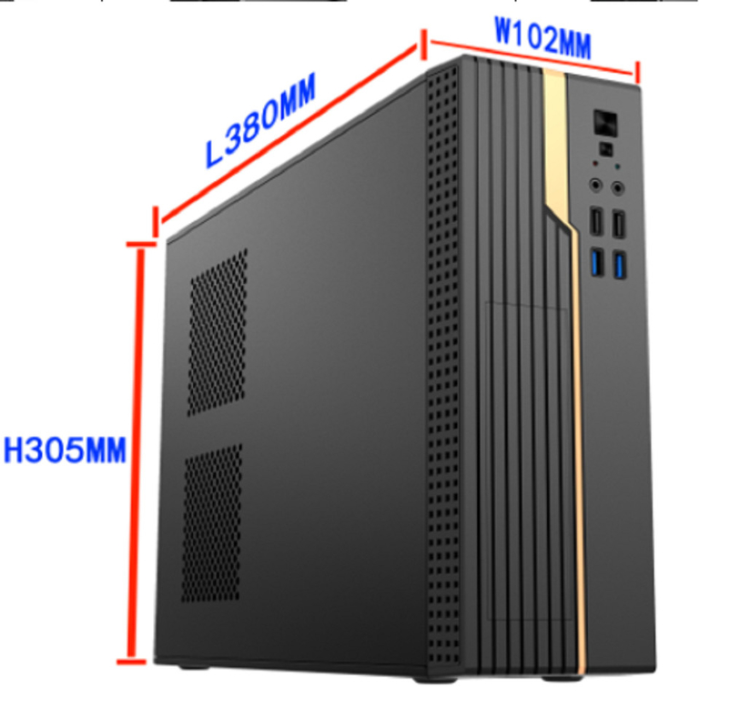 Casilla de computadora soporta micro ATX y ITX con gran capacidad de almacenamiento escalabilidad interfaces frontales diversas ventilador de 8 cm para enfriamiento