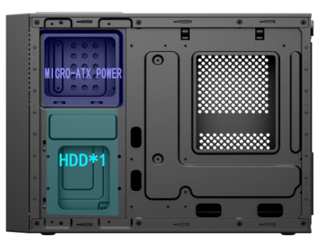 Casilla de computadora soporta micro ATX y ITX con gran capacidad de almacenamiento escalabilidad interfaces frontales diversas ventilador de 8 cm para enfriamiento