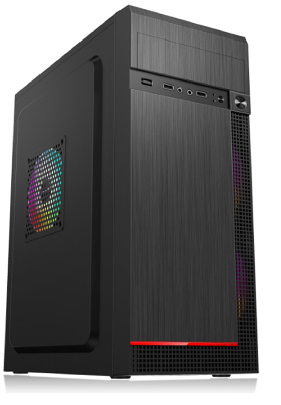 Cuerpo de ordenador soporta 7 ranuras PCI 2 discos duros 3 SSDs 1 unidad de CD Características 5 soportes de ventilador Compatible con las placas base ATX Micro ATX y Mini ATX