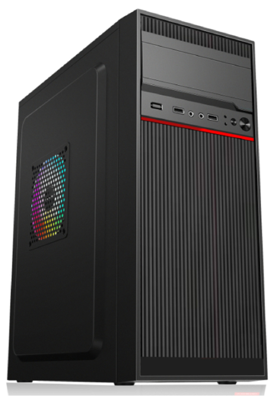 Cuerpo de ordenador soporta 7 ranuras PCI 2 discos duros 3 SSDs 1 unidad de CD Características 5 soportes de ventilador Compatible con las placas base ATX Micro ATX y Mini ATX