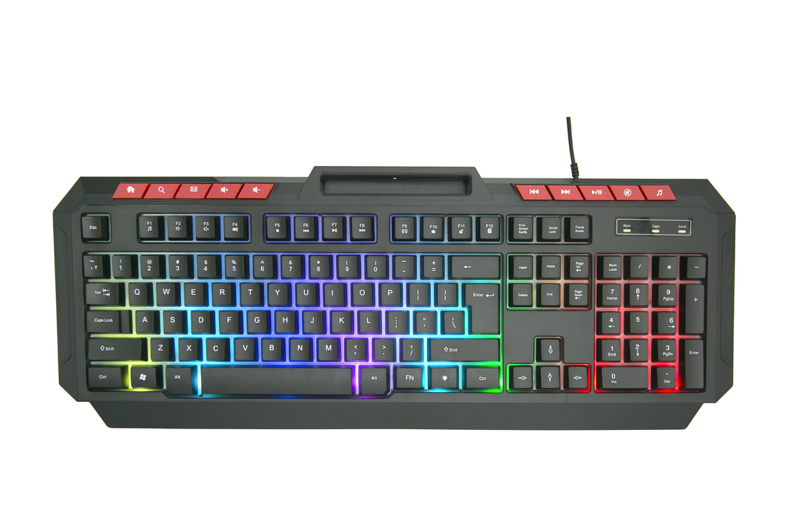 Teclado de juego portátil con retroiluminación de arco iris personalizable con 104 teclas y 10 teclas de acceso rápido para usuarios que buscan un trabajo eficiente