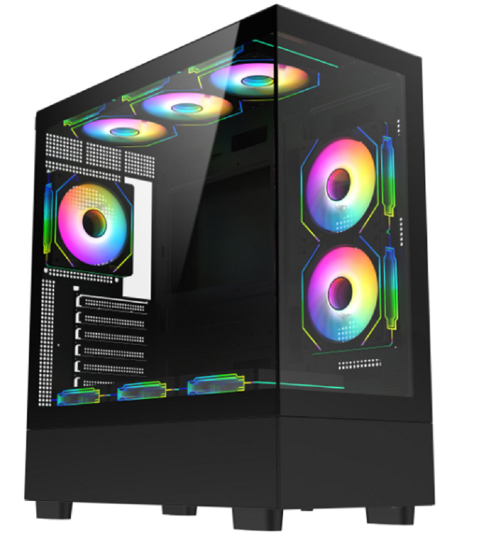 Cuerpo de computadora 0.7mm SPCC Material de metal ferroso Multi-ventilador y soporte de enfriamiento por agua ATX M-ATX ITX placas base