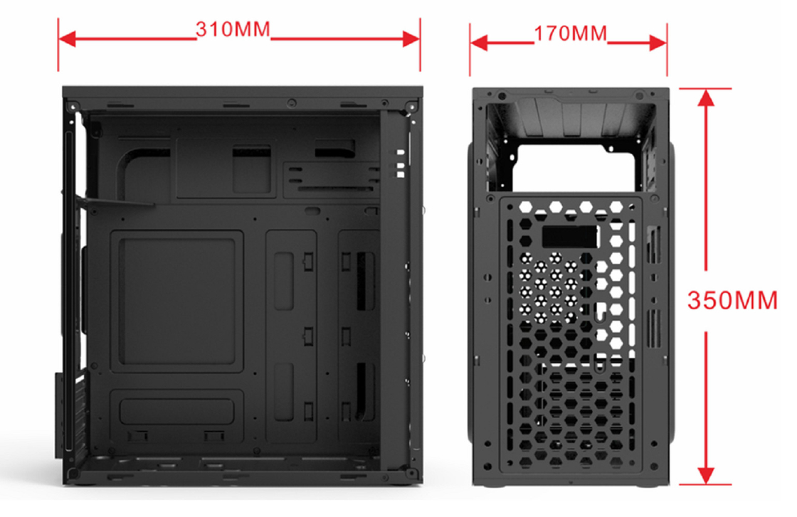 Soporta MicroATX MIniATX con 4 ranuras de expansión 2HDDs 2 SSDs 12cm y 8cm montajes de ventilador Compacto Cuerpo de computadora ligero por dinero