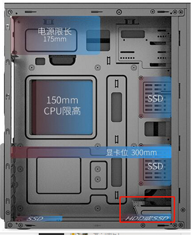 Chasis ETEK Micro ATX para oficina Dos estructuras de hardware cortas y largas disponibles