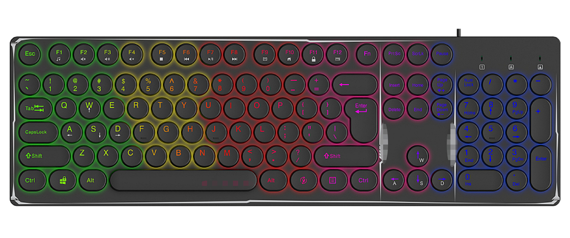 19 teclas teclado anti fantasmas con teclas monocromáticas intercambiables y coloridas luz de fondo de hendidura anillo magnético personalizable