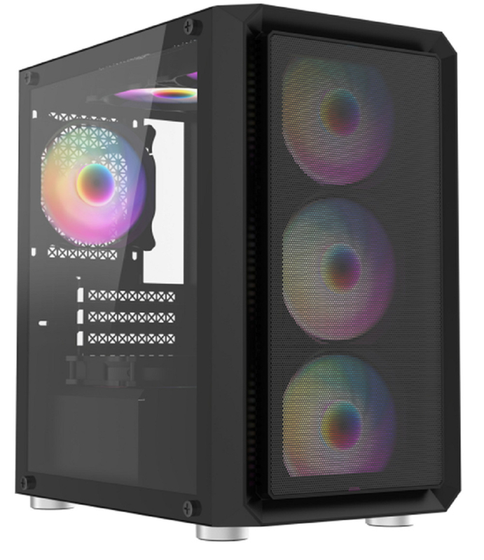 Cuadro de juego compacto que admite placas base pequeñas y configuraciones de enfriamiento flexibles para jugadores de gama media y usuarios de oficina