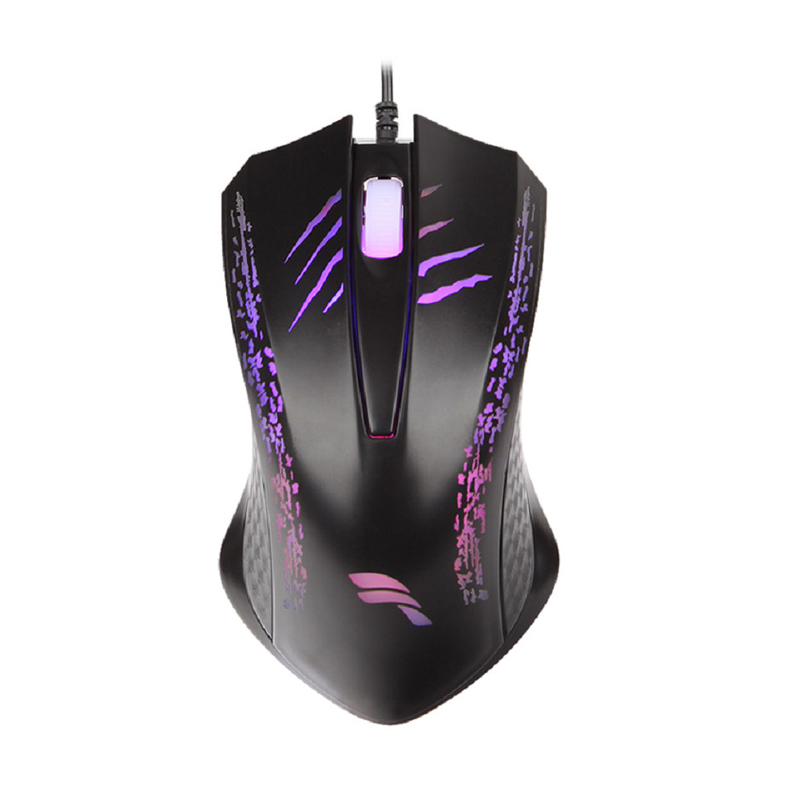 Ratón USB ergonómico 3D con sensor CS4534, luz de respiración de colores, bloque de hierro ponderado; compatible con múltiples sistemas operativos