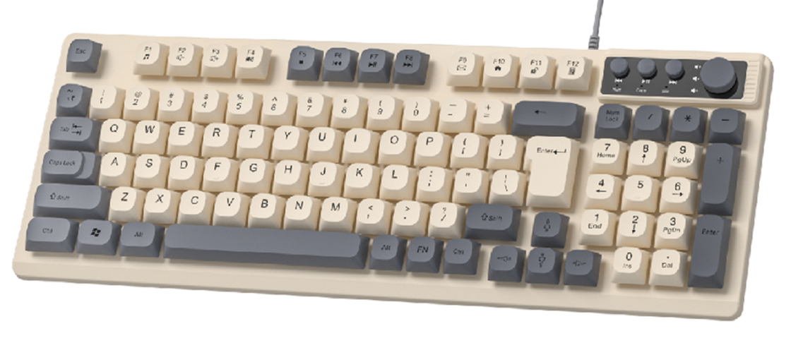 94 + 4 teclas Diseño compacto Soporta FN + F1-F12 atajos USB Enchufe y descarga Ligero para trabajadores de oficina