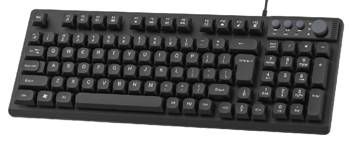 94 + 4 teclas Diseño compacto Soporta FN + F1-F12 atajos USB Enchufe y descarga Ligero para trabajadores de oficina