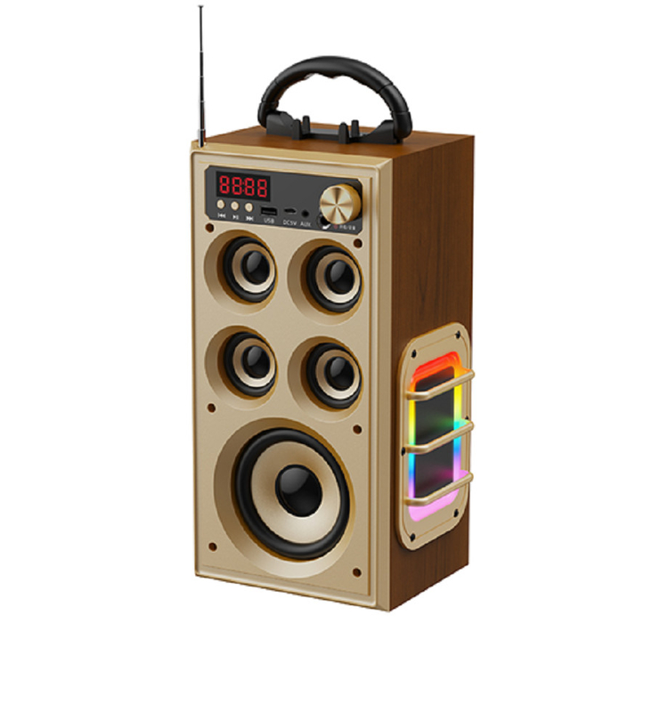 Batería de 3600mAh altavoz inalámbrico multifuncional SNR≥75dB Unidad de 50 imanes de 4 pulgadas y cuatro unidades de 40 imanes de 2 pulgadas con diafragma de bajo con luz RGB para amantes de la música