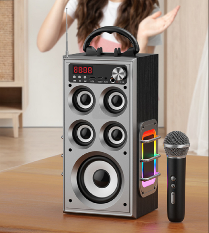 Batería de 3600mAh altavoz inalámbrico multifuncional SNR≥75dB Unidad de 50 imanes de 4 pulgadas y cuatro unidades de 40 imanes de 2 pulgadas con diafragma de bajo con luz RGB para amantes de la música