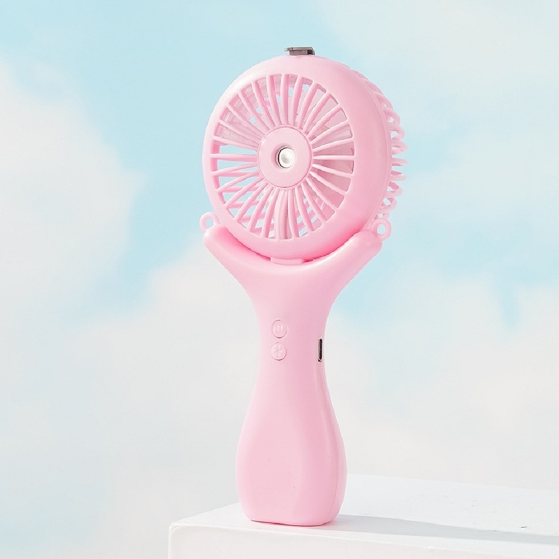Batería de 500mAh 2 horas de carga Tres velocidades de viento 148g de peso ligero Halterneck escritorio portátil 3 en 1 Nano ventilador de pulverización