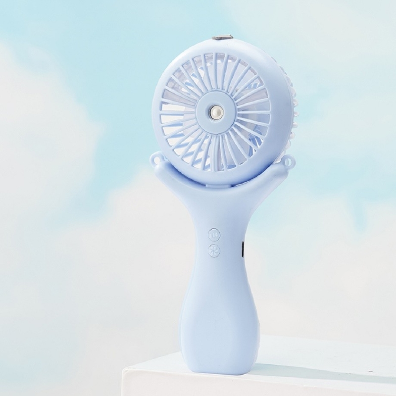 Batería de 500mAh 2 horas de carga Tres velocidades de viento 148g de peso ligero Halterneck escritorio portátil 3 en 1 Nano ventilador de pulverización