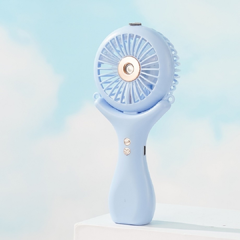 Batería de 500mAh 2 horas de carga Tres velocidades de viento 148g de peso ligero Halterneck escritorio portátil 3 en 1 Nano ventilador de pulverización