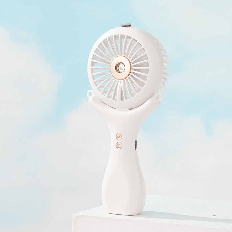 Batería de 500mAh 2 horas de carga Tres velocidades de viento 148g de peso ligero Halterneck escritorio portátil 3 en 1 Nano ventilador de pulverización